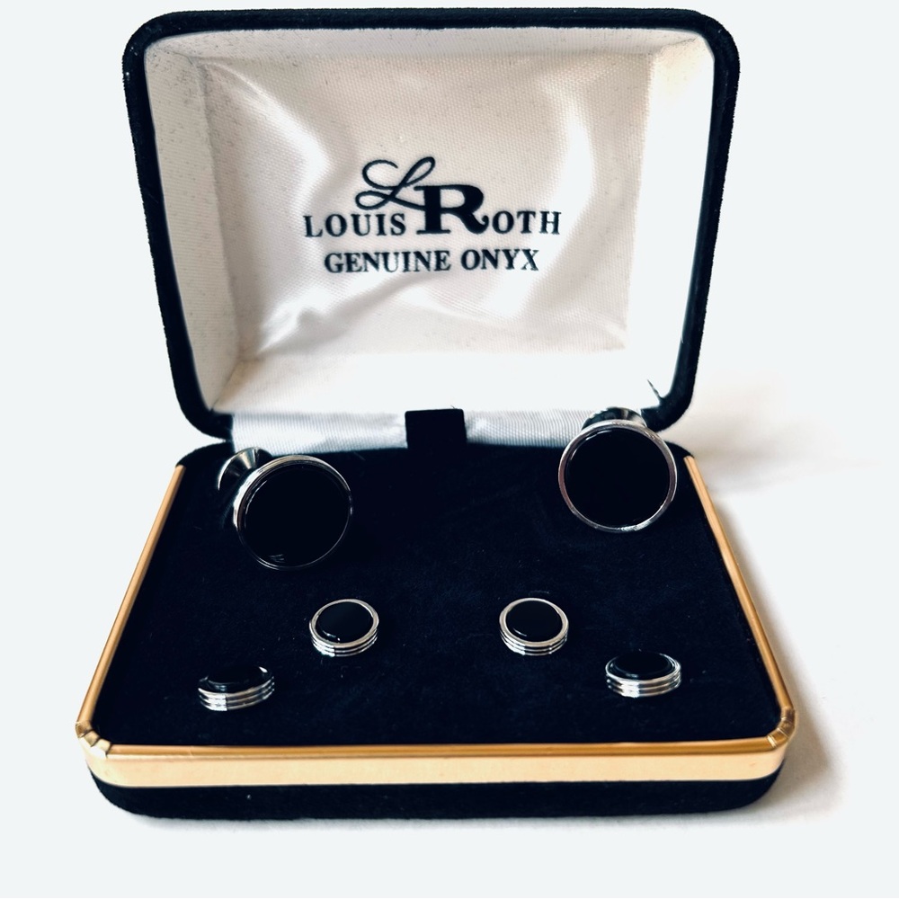 Louis Roth Black Onyx Cufflinks Set Worn Twice